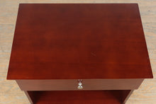Load image into Gallery viewer, Contemporary Cherry Finish One Drawer Nightstand with Open Shelf

