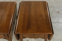 Load image into Gallery viewer, Pair of Solid Cherry Drop-Leaf End Tables with Drawers
