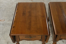 Load image into Gallery viewer, Pair of Solid Cherry Drop-Leaf End Tables with Drawers
