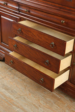 Load image into Gallery viewer, Cherry Wood China Cabinet with Glass Doors and Lighted Display Top
