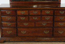Load image into Gallery viewer, Cherry Chippendale Triple Dresser with Mirror – American Drew
