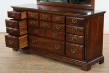 Load image into Gallery viewer, Cherry Chippendale Triple Dresser with Mirror – American Drew
