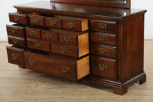 Load image into Gallery viewer, Cherry Chippendale Triple Dresser with Mirror – American Drew
