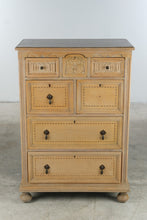 Load image into Gallery viewer, Vintage Oak Chest of Drawers with Carved Details and Inlaid Accents
