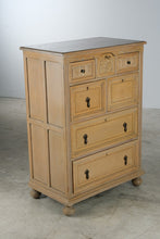 Load image into Gallery viewer, Vintage Oak Chest of Drawers with Carved Details and Inlaid Accents
