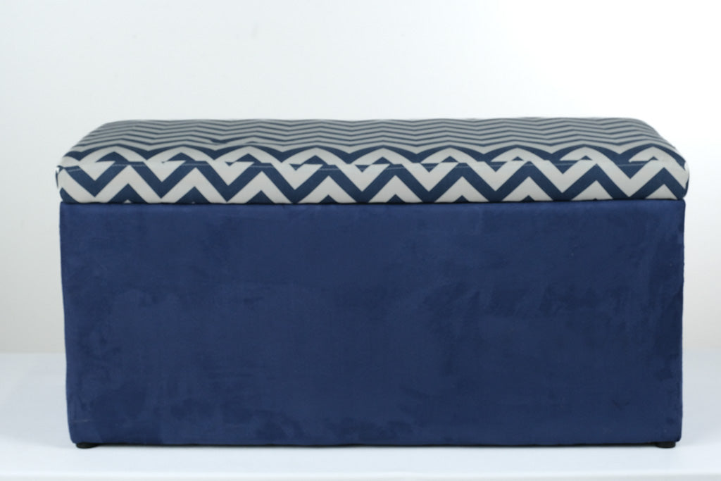 Navy Chevron Storage Bench / Trunk I.