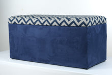 Load image into Gallery viewer, Navy Chevron Storage Bench / Trunk I.

