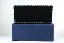 Load image into Gallery viewer, Navy Chevron Storage Bench / Trunk I.
