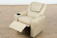 Load image into Gallery viewer, Child Size Leather Recliner Chair with Cup Holder Compact Lounge Armchair
