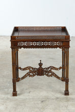 Load image into Gallery viewer, Chinese Chippendale Style Carved Wood Side Table with Gallery Top
