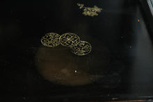 Load image into Gallery viewer, Vintage Chinese Jinlong Black Lacquer Chinoiserie Display Cabinet with Gilt Figures
