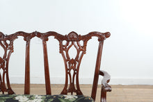 Load image into Gallery viewer, Chippendale Style Mahogany Bench with Carved Openwork Back
