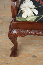 Load image into Gallery viewer, Chippendale Style Mahogany Bench with Carved Openwork Back
