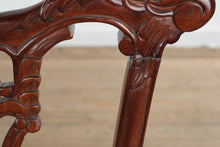 Load image into Gallery viewer, Chippendale Style Mahogany Bench with Carved Openwork Back
