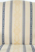 Load image into Gallery viewer, Chippendale Style Mahogany Open Arm Accent Chair with Upholstered Damask Stripe Fabric
