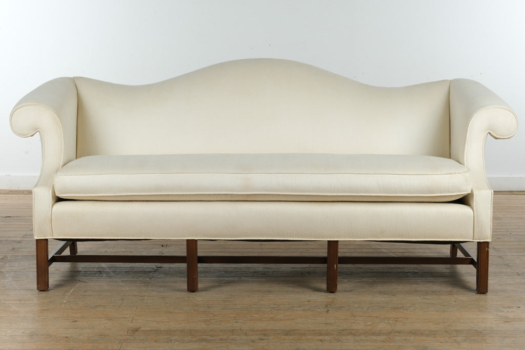 Neutral Chippendale Camelback Sofa – 84” Wide