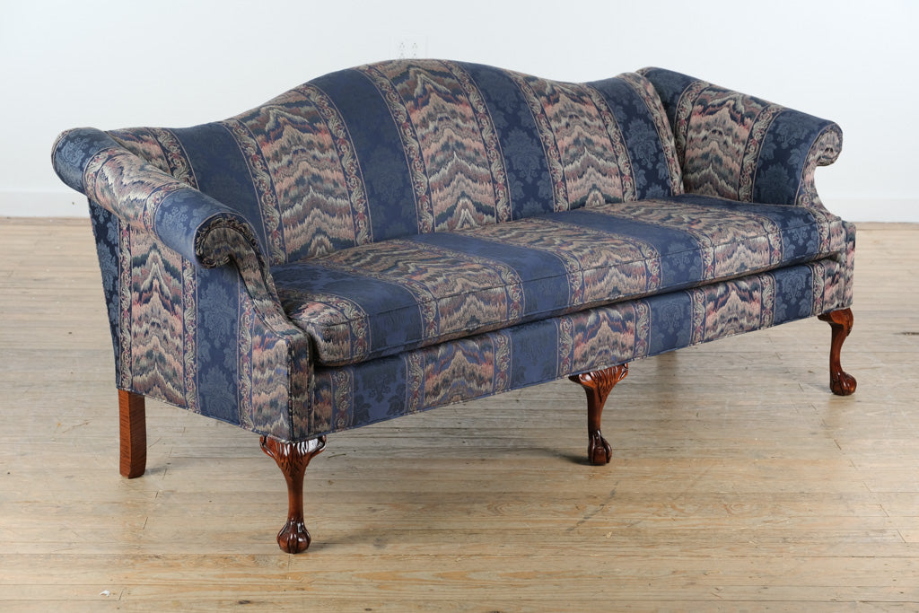 Chippendale-Style Camelback Sofa with Claw-and-Ball Feet