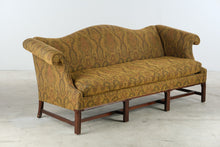 Load image into Gallery viewer, Traditional Paisley Chippendale Style Mahogany Camelback Sofa
