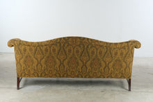 Load image into Gallery viewer, Traditional Paisley Chippendale Style Mahogany Camelback Sofa
