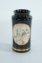 Load image into Gallery viewer, Japanese Chokin Art Vase – 24K Gold Edged Black Porcelain, 3" x 6", Made in Japan

