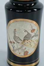 Load image into Gallery viewer, Japanese Chokin Art Vase – 24K Gold Edged Black Porcelain, 3" x 6", Made in Japan
