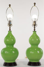 Load image into Gallery viewer, Pair of Green Summerour Lamps
