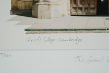 Load image into Gallery viewer, Jan Fraser Christs College Cambridge The Great Gate Limited Edition Print 17 of 500
