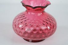 Load image into Gallery viewer, Fenton Cranberry Coin Dot Ruffled Squat Vase 7 Inch Art Glass
