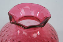 Load image into Gallery viewer, Fenton Cranberry Coin Dot Ruffled Squat Vase 7 Inch Art Glass
