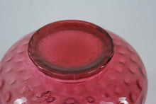 Load image into Gallery viewer, Fenton Cranberry Coin Dot Ruffled Squat Vase 7 Inch Art Glass
