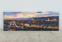 Load image into Gallery viewer, Florence Italy Sunset Skyline Panoramic Canvas Wall Art Print 47 Inch Tuscany
