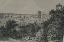 Load image into Gallery viewer, City of New York From Brooklyn Heights - Engraving - G.R Hall
