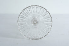 Load image into Gallery viewer, Pressed Glass Pedestal Cake Stand Etched Floral Pattern Vintage Style
