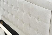 Load image into Gallery viewer, Classic Full Size Beige Upholstered Platform Bed with Button Tufted Headboard
