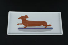 Load image into Gallery viewer, Claudia Pearson for West Elm – Set of 3 Dachshund Porcelain Serving Plates – 11&quot; x 5&quot;
