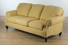 Load image into Gallery viewer, Clayton Marcus Upholstered Sofa in Golden Wheat – 85”W x 36”D x 39”H
