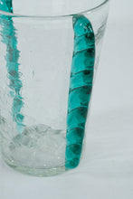 Load image into Gallery viewer, Blenko 473 Clear Crackle Glass Vase Green Applied Handles Mid Century
