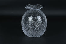 Load image into Gallery viewer, Clear Textured Glass Bud Vase with Ruffled Rim 7 Inch Decorative Flower Vase
