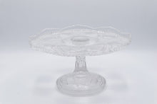 Load image into Gallery viewer, Vintage Clear Pressed Glass Cake Stand 11 Inch Pedestal Plate
