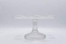 Load image into Gallery viewer, Vintage Clear Pressed Glass Cake Stand 11 Inch Pedestal Plate
