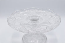 Load image into Gallery viewer, Vintage Clear Pressed Glass Cake Stand 11 Inch Pedestal Plate
