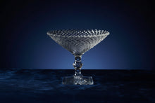 Load image into Gallery viewer, Vintage Clear Pressed Glass Diamond Point Pedestal Compote Square Base
