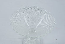 Load image into Gallery viewer, Vintage Clear Pressed Glass Diamond Point Pedestal Compote Square Base

