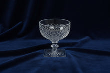 Load image into Gallery viewer, Vintage Clear Pressed Glass Diamond Point Square Base Dessert Goblets Set of 6

