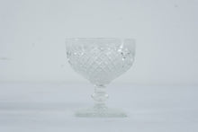 Load image into Gallery viewer, Vintage Clear Pressed Glass Diamond Point Square Base Dessert Goblets Set of 6
