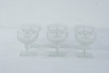 Load image into Gallery viewer, Vintage Clear Pressed Glass Diamond Point Square Base Dessert Goblets Set of 6
