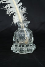 Load image into Gallery viewer, Pressed Glass Inkwell with Faceted Panels &amp; Bubble Base, Late 19th–Early 20th Century
