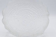 Load image into Gallery viewer, Vintage Clear Textured Glass Tree Ring Disc Vase Scandinavian Style

