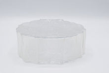 Load image into Gallery viewer, Vintage Clear Textured Glass Tree Ring Disc Vase Scandinavian Style
