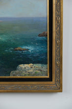 Load image into Gallery viewer, L. Visentin Original Oil on Canvas – Coastal Cliffs Seascape, Signed, Framed
